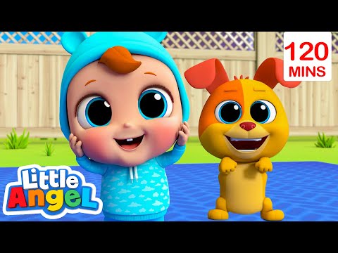 Heads Shoulders Knees and Toes | Little Angel - Bingo and Baby John | Nursery Rhymes and Kids Songs