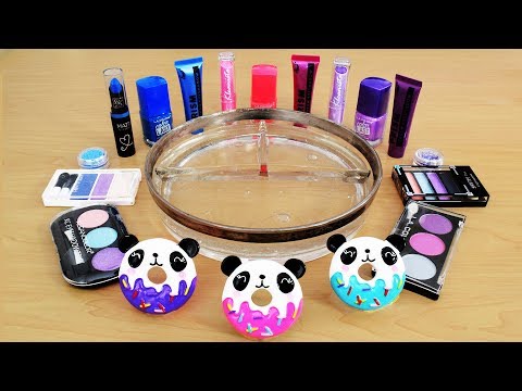 Mixing Makeup Eyeshadow Into Slime! Pink vs Blue vs Purple Special Series Satisfying Slime Video