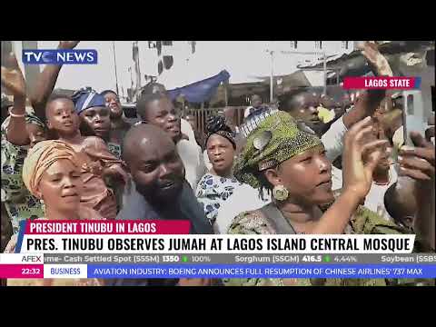 Pres. Tinubu Observes Jumah At Lagos Island Central Mosque