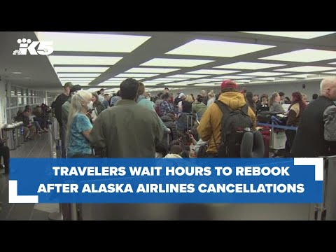 Travelers wait hours to rebook after nearly 80 Alaska Airlines flights canceled