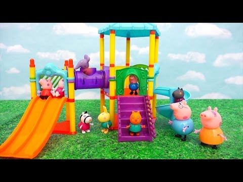 Peppa Pig at the Park Playground ! Family Fun for Kids 💖 Sniffycat