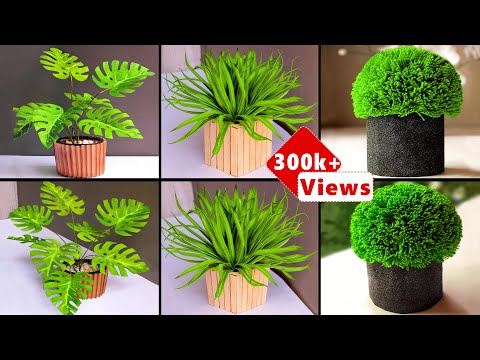 3 DIY Artificial Plants for Home Decoration | DIY Fake Indoor Plants &amp; Planter From Fomic Sheet