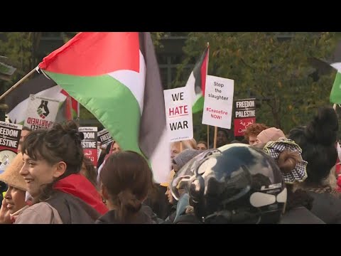 Hundreds demonstrate in east London calling for end to war in Gaza | AFP