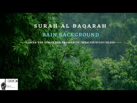 The Holy Quran 2022~02.SURAH Al BAQARAH +Rain background for prosperity, relaxation, study, sleep