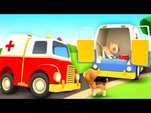 Car cartoons full episodes &amp; Helper cars cartoons for kids. Street vehicles &amp; ambulance.