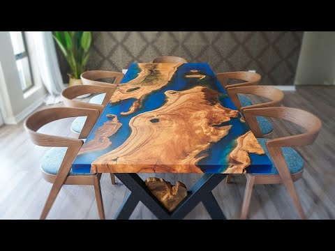 Luxurious $10000 DIY Epoxy table - start to finish (uncut)