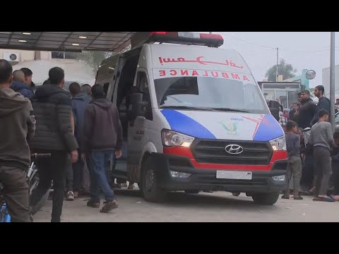 Crowds outside Khan Younis hospital as more injured from Israeli strikes arrive