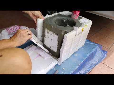 DIY wood stove with cement &amp; camouflage design - 3 mins video