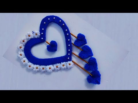 Heart Shaped Wall Hanging | DIY Easy Woolen Wall Hanging Craft Ideas | Heart Shaped Wall Decor