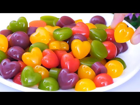 Chewy jelly candy fruit recipe , only 3 ingredients! easy and delicious