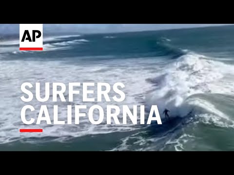 Surfers take advantage of extraordinary waves in California