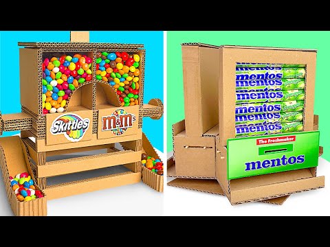 2 Amazing Candy Dispensers from Cardboard || Easy And Fun Candy Storage Devices