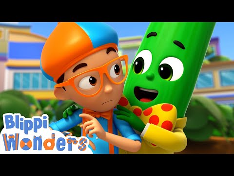 Blippi Wonders - Fruit &amp; Vegetables! | Blippi Animated Series | Cartoons For Kids