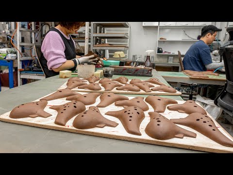 Process of Making Ocarina with Clay. Korean Instrument Factory