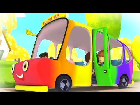 Rainbow Wheels On The Bus | Bus Song For Kids | Nursery Rhymes and Baby Songs