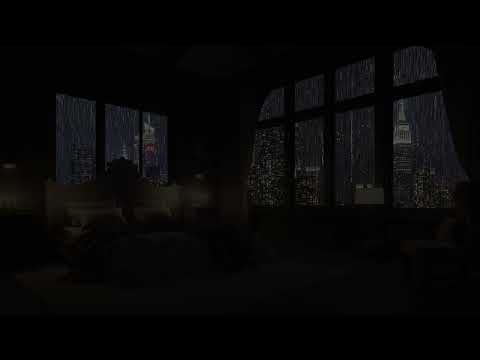 Heavy Rain During Stormy Night | Loud Rain And Thunder Sounds On The Window For Relaxation