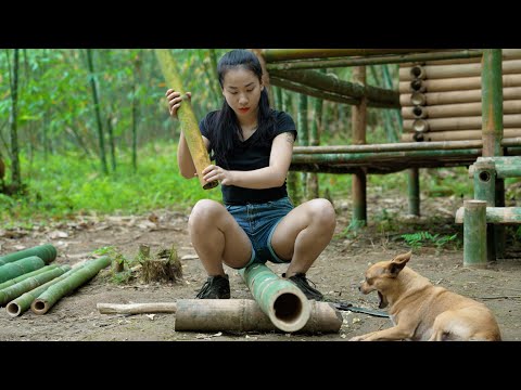 Build a Kitchen and Make a Natural Water Purifier - Bamboo Cabin and Alone Life, Part 4