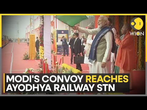 PM Modi in Ayodhya: PM Modi's convoy reaches redeveloped Ayodhya Railway Station | WION