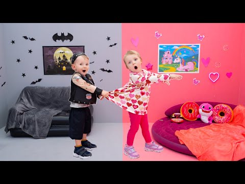 Five Kids Pink vs Black Challenge + more Children's Songs and Videos