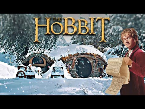 Winter in The Shire ❄️☃️  Lord of the Rings inspired Ambience &amp; Christmas Music | Snow in Hobbiton