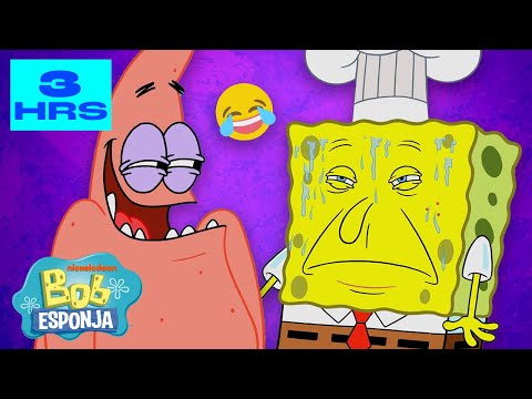 Bob Esponja | &iexcl;M&aacute;s de 3 HORAS de los momentos m&aacute;s graciosos de Bob Esponja! | Bob Esponja en Espa&ntilde;ol