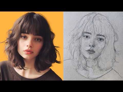 Flow with inspiration and draw a Loomis method portrait.