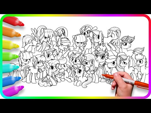 BIG Coloring Pages MY LITTLE PONY. How to color My Little Pony. MLP. Easy Drawing Tutorial Art