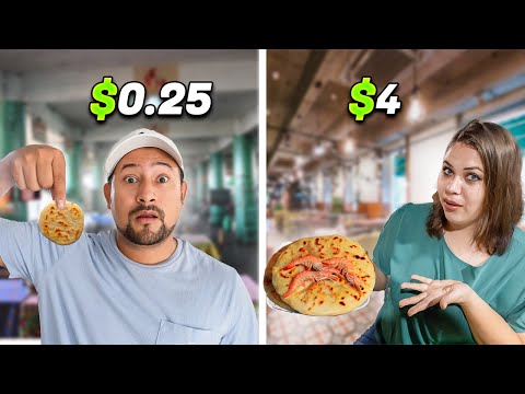 Pupusas de $0.25 VS  pupusas de $4! valen la pena?