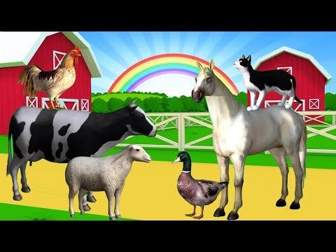 Name and Sound Farm Animals | Animated animal Sounds | Children's learning.