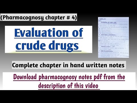 Evaluation of crude drugs l chapter #4 pharmacognosy l learn with aroosa waheed l