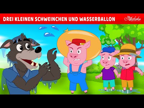 Drei kleinen Schweinchen und Wasserballon 💧🐷 | M&auml;rchen f&uuml;r Kinder | Gute Nacht Geschichte