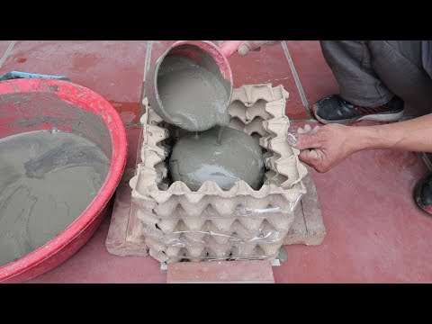 Amazing Ideas From Cement And Egg Tray - Simple Way To Have Beautiful And Unique Pots At Home