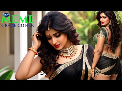 Mesmerizing Beauty in Black Saree 2 - AI ART indian Lookbook Model  video 