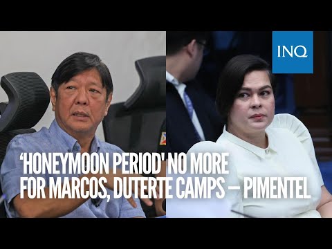 &lsquo;Honeymoon period' no more for Marcos, Duterte camps &mdash; Pimentel