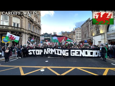 March Pro-PS Protesters, St Mary Street to BBC Cymru Central Square Cardiff☮️