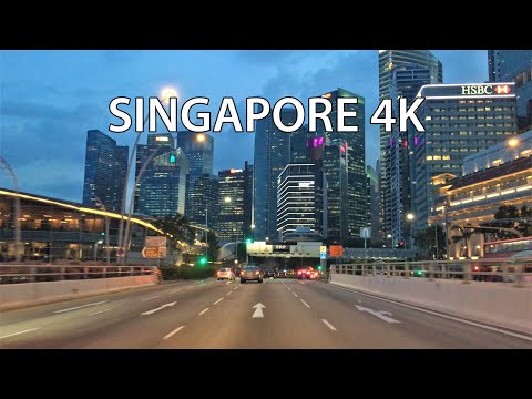 Singapore 4K - Skyscraper District - Sunset Drive