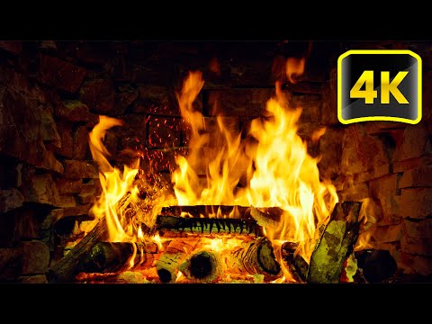 🔥 Perfect Fireplace Burning for Relaxation | 4K Relaxing Fireplace &amp; Crackling Fire Sounds (3 Hours)