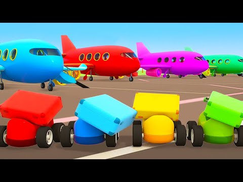 Helfer Autos Cartoon f&uuml;r Kinder. Der Flugzeugschlepper | Die Helfer Autos - Neue Folge