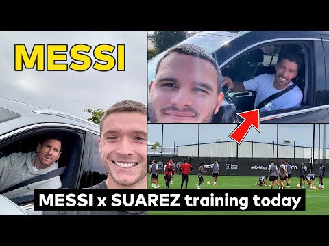 Messi and Suarez at Inter Miami training today