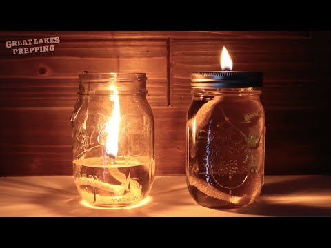 DIY Mason Jar Oil Lamps (Making lantern and candle with cooking oil)