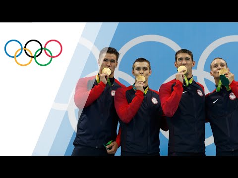 USA takes gold in Men's 4x100m Freestyle Relay