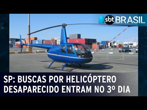 Buscas por helic&oacute;ptero que desapareceu em SP entram no terceiro dia | SBT Brasil (03/01/24)