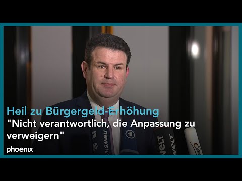 B&uuml;rgergeld: Sozialminister Hubertus Heil (SPD) zu der geplanten Erh&ouml;hung | 04.12.23