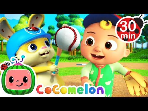 Baby Animal Baseball Game | CoComelon JJ's Animal Time | Animal Songs for Kids