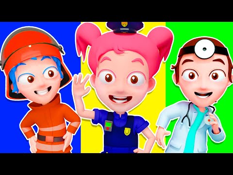 Professions Song | Policeman🚓 Firefighter🚒 Doctor🚑 + More | Best Kids Songs and Nursery Rhymes