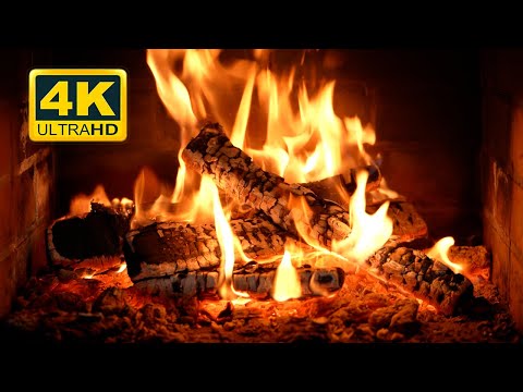 🔥 Crackling Fireplace 4K (12 HOURS). Burning Fireplace &amp; Crackling Fire Sounds (NO Music)