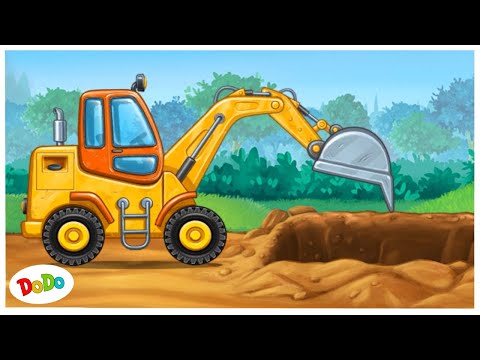 Kinder Bagger und Baufahrzeuge, Trecker, Z&uuml;ge bauen | DoDo Compilation | Bagger im Einsatz