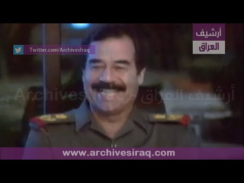 صدام حسين يزور القوات العراقية في الكويت بعد شهرين من الغزو العراقي للكويت في 3 أكتوبر 1990