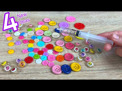 4 Different DIY Ideas with Buttons and Syringe!