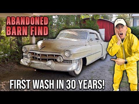 First Wash in 30 Years: ABANDONED Barn Find Cadillac! | Car Detailing Restoration